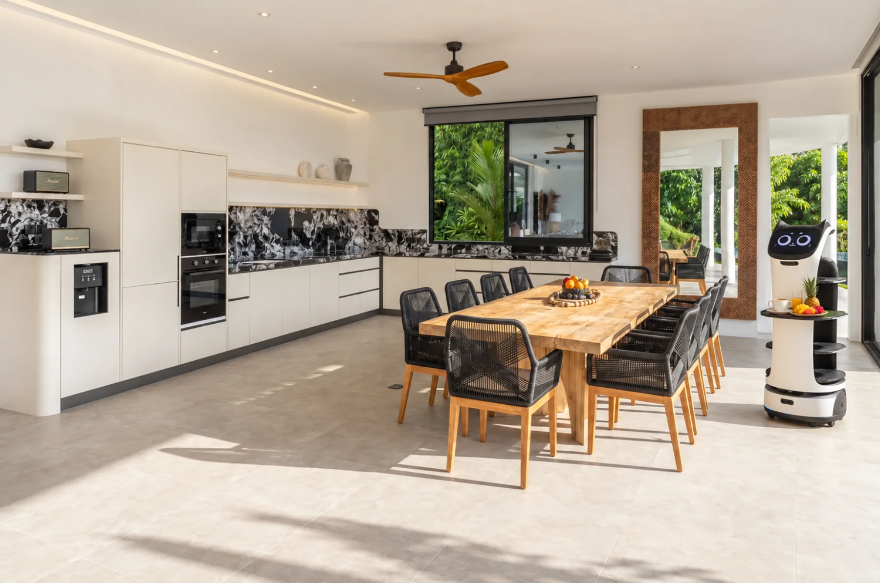 BellaBot service robot in the Villa Supreme kitchen